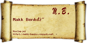 Makk Benkő névjegykártya